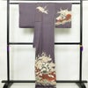 訪問着 正絹 古典柄 袷仕立て 身丈165cm 裄丈65cm リサイクル着物 着物 共八掛 金彩 入学式 結婚式 七五三 お宮参り フォーマル 紫・藤色_画像2