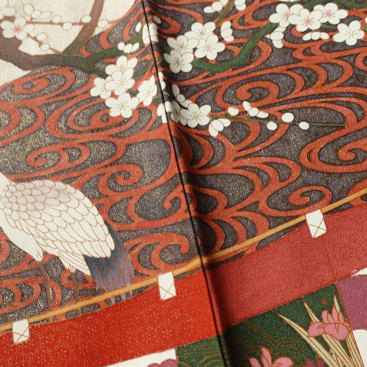 訪問着 正絹 古典柄 袷仕立て 身丈165cm 裄丈65cm リサイクル着物 着物 共八掛 金彩 入学式 結婚式 七五三 お宮参り フォーマル 紫・藤色_画像15
