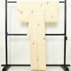 小紋 絞り 正絹 花柄 袷仕立て 身丈159cm 裄丈62.5cm リサイクル着物 着物 ベージュ_画像2
