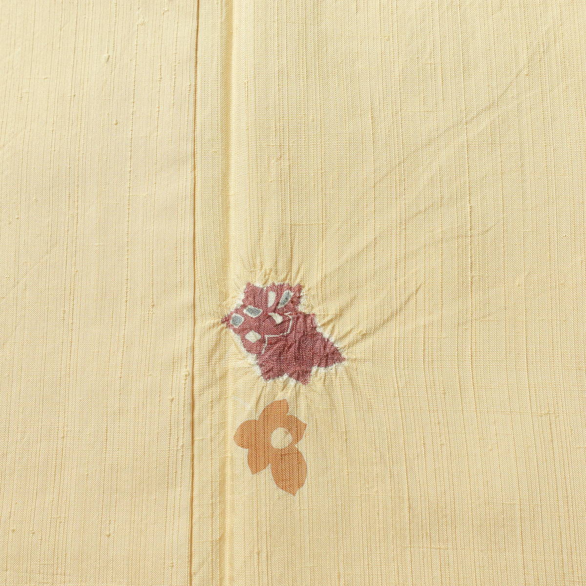 小紋 絞り 正絹 花柄 袷仕立て 身丈159cm 裄丈62.5cm リサイクル着物 着物 ベージュ_画像6