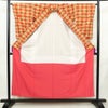 小紋 しつけ糸付き 混紡 古典柄 袷仕立て 身丈155cm 裄丈63.5cm リサイクル着物 着物 紬地 橙_画像3