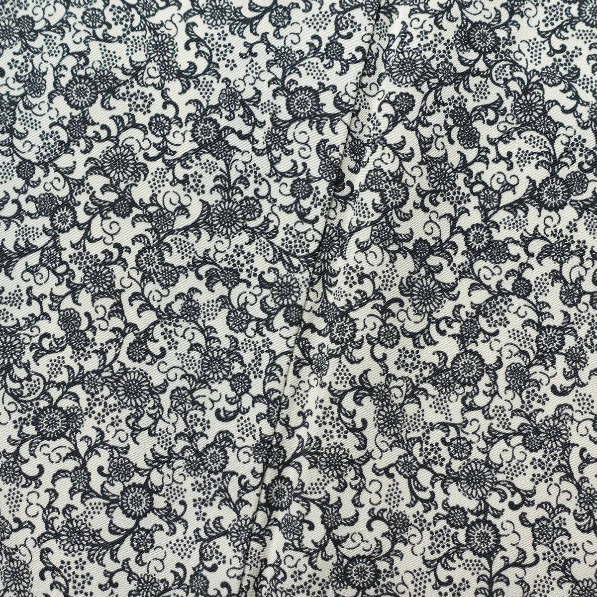 小紋 総柄 正絹 花柄 袷仕立て 身丈155.5cm 裄丈64cm リサイクル着物 着物 白_画像7