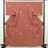 小紋 総柄 ポリエステル 古典柄 袷仕立て 身丈161.5cm 裄丈66cm リサイクル着物 着物 茶_画像1