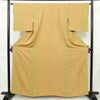 小紋 総柄 正絹 縞柄・線柄 袷仕立て 身丈161cm 裄丈64cm リサイクル着物 着物 黄・黄土色_画像1