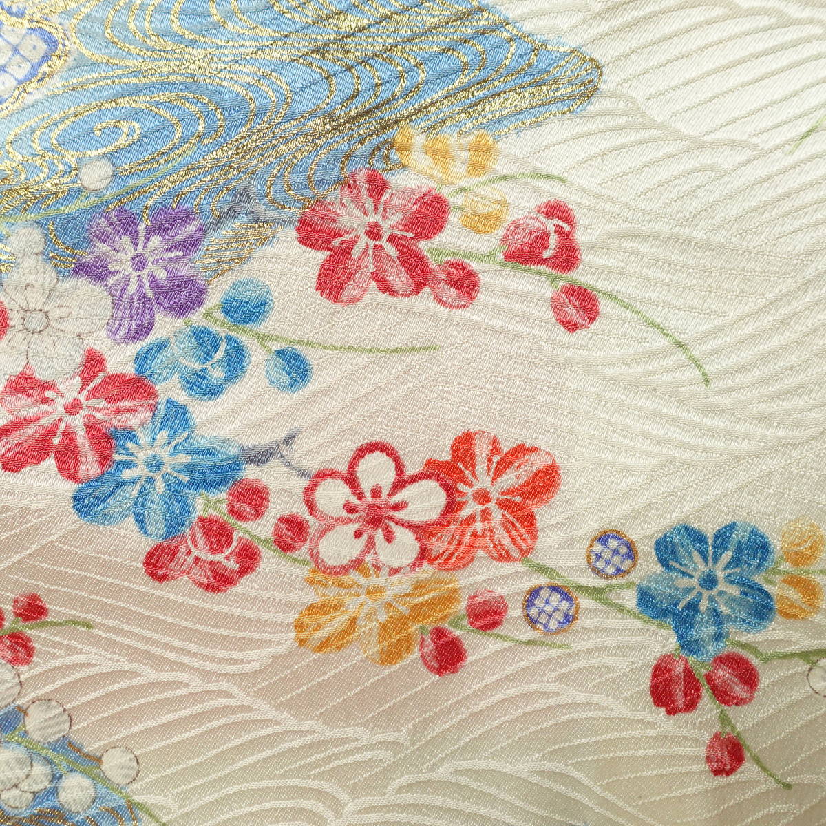 小紋 正絹 古典柄 袷仕立て 身丈160.5cm 裄丈65cm リサイクル着物 着物 金彩 入学式 七五三 お宮参り フォーマル 白_画像9