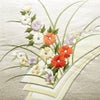 名古屋帯 太鼓柄 正絹 花柄 通し仕立て なごや帯 リサイクル帯 帯 刺繍 金・銀_画像2