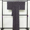 紬 混紡 亀甲柄 袷仕立て 身丈160.5cm 裄丈66cm リサイクル着物 着物 青・紺_画像2