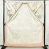 紬 バチ衿仕立て 正絹 花柄 袷仕立て 身丈162cm 裄丈64.5cm リサイクル着物 着物 クリーム_画像3