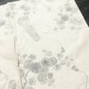 紬 バチ衿仕立て 正絹 花柄 袷仕立て 身丈162cm 裄丈64.5cm リサイクル着物 着物 クリーム_画像18