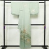付け下げ 正絹 花柄 袷仕立て 身丈156.5cm 裄丈62.5cm リサイクル着物 着物 箔 金彩 入学式 卒業式 七五三 お宮参り フォーマル 桜 緑・うぐいす色_画像2