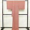 単衣 鮫小紋 小紋 良品 ポリエステル 流水・波柄 単衣仕立て 身丈167.5cm 裄丈66cm リサイクル着物 一部しつけ糸付き 着物 赤・朱_画像2