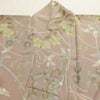 単衣 小紋 良品 ポリエステル 木の葉・植物柄 単衣仕立て 身丈168.5cm 裄丈67cm リサイクル着物 着物 ベージュ_画像17