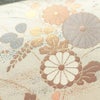名古屋帯 六通柄 良品 正絹 花柄 名古屋仕立て なごや帯 リサイクル帯 帯 箔 菊 ベージュ_画像3