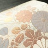 名古屋帯 六通柄 良品 正絹 花柄 名古屋仕立て なごや帯 リサイクル帯 帯 箔 菊 ベージュ_画像8