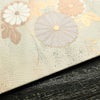 名古屋帯 六通柄 良品 正絹 花柄 名古屋仕立て なごや帯 リサイクル帯 帯 箔 菊 ベージュ_画像15