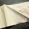 名古屋帯 六通柄 良品 正絹 花柄 名古屋仕立て なごや帯 リサイクル帯 帯 箔 菊 ベージュ_画像18