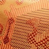 名古屋帯 六通柄 良品 正絹 幾何学柄・抽象柄 通し仕立て なごや帯 リサイクル帯 帯 橙_画像7
