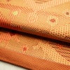 名古屋帯 六通柄 良品 正絹 幾何学柄・抽象柄 通し仕立て なごや帯 リサイクル帯 帯 橙_画像9