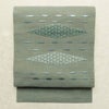 名古屋帯 太鼓柄 良品 正絹 幾何学柄・抽象柄 名古屋仕立て なごや帯 リサイクル帯 帯 シンプル おしゃれ 緑・うぐいす色_画像1
