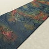 名古屋帯 太鼓柄 正絹 木の葉・植物柄 松葉仕立て なごや帯 リサイクル帯 帯 洒落 青・紺_画像13