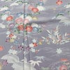 小紋 縮緬 付下小紋 正絹 木の葉・植物柄 袷仕立て 身丈167cm 裄丈66cm リサイクル着物 着物 紫・藤色_画像6