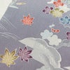 小紋 縮緬 付下小紋 正絹 木の葉・植物柄 袷仕立て 身丈167cm 裄丈66cm リサイクル着物 着物 紫・藤色_画像11