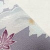 小紋 縮緬 付下小紋 正絹 木の葉・植物柄 袷仕立て 身丈167cm 裄丈66cm リサイクル着物 着物 紫・藤色_画像17