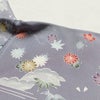 小紋 縮緬 付下小紋 正絹 木の葉・植物柄 袷仕立て 身丈167cm 裄丈66cm リサイクル着物 着物 紫・藤色_画像23