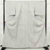 単衣 紬 しつけ糸付き 正絹 古典柄 単衣仕立て 身丈163.5cm 裄丈65cm 絞り リサイクル着物 着物 グレー_画像1