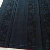 紬 美品 しつけ糸付き 正絹 花柄 袷仕立て 身丈163cm 裄丈65.5cm リサイクル着物 着物 青・紺_画像4