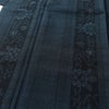 紬 美品 しつけ糸付き 正絹 花柄 袷仕立て 身丈163cm 裄丈65.5cm リサイクル着物 着物 青・紺_画像5