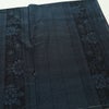 紬 美品 しつけ糸付き 正絹 花柄 袷仕立て 身丈163cm 裄丈65.5cm リサイクル着物 着物 青・紺_画像14