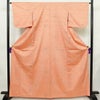 紬 美品 正絹 幾何学柄・抽象柄 袷仕立て 身丈165cm 裄丈64.5cm リサイクル着物 一部しつけ糸付き 着物 橙_画像1