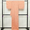 紬 美品 正絹 幾何学柄・抽象柄 袷仕立て 身丈165cm 裄丈64.5cm リサイクル着物 一部しつけ糸付き 着物 橙_画像2