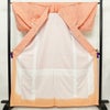紬 美品 正絹 幾何学柄・抽象柄 袷仕立て 身丈165cm 裄丈64.5cm リサイクル着物 一部しつけ糸付き 着物 橙_画像3