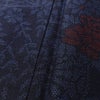 紬 良品 しつけ糸付き 正絹 木の葉・植物柄 袷仕立て 身丈166cm 裄丈64cm リサイクル着物 着物 青・紺_画像11