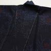 紬 良品 しつけ糸付き 正絹 木の葉・植物柄 袷仕立て 身丈166cm 裄丈64cm リサイクル着物 着物 青・紺_画像18