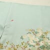 訪問着 良品 金駒刺繍 綸子 正絹 木の葉・植物柄 袷仕立て 身丈149.5cm 裄丈61.5cm リサイクル着物 着物 刺繍 箔 共八掛 金彩 入学式 卒業式 結婚式 七五三 お宮参り フォーマル 四季花 緑・うぐいす色_画像28