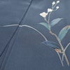 訪問着 良品 落款入り しつけ糸付き 縮緬 正絹 木の葉・植物柄 袷仕立て 身丈156.5cm 裄丈63cm リサイクル着物 着物 共八掛 入学式 卒業式 結婚式 七五三 お宮参り フォーマル 青・紺_画像21